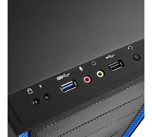 TESSERACT BF,  DP-CCATX-TSRBFBK,  ATX, Black-Blue, без БП(712220)