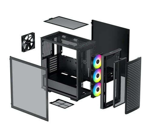 Корпус Deepcool CK560 черный без БП ATX 2x120mm 1x140mm 2xUSB3.0 audio bott PSU