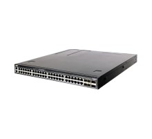 4630-54PE-O-AC-F Edge-corE AS4630-54PE, 48-Port GE RJ45 port PoE++,  4x25G SFP+, 2 port 100G QSFP28 for stacking, Broadcom Trident 3, Dual-core  Intel Denverton CPU, dual AC 1200W PSUs and 2 + 1 Fan Modules with port-to-power airflow, 2 front rack mounti