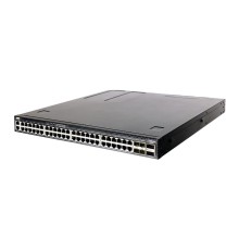 4630-54PE-O-AC-F Edge-corE AS4630-54PE, 48-Port GE RJ45 port PoE++,  4x25G SFP+, 2 port 100G QSFP28 for stacking, Broadcom Trident 3, Dual-core  Intel Denverton CPU, dual AC 1200W PSUs and 2 + 1 Fan Modules with port-to-power airflow, 2 front rack mounti