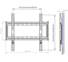 Кронштейн для телевизора Kromax IDEAL-3 белый 22"-65" макс.50кг настенный фиксированный