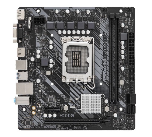 Материнская плата Asrock H610M-HDV Soc-1700 Intel H610 2xDDR4 mATX AC`97 8ch(7.1) GbLAN RAID+VGA+HDMI+DP