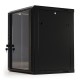 Шкаф серверный Hyperline (TWB-0666-GP-RAL9004) настенный 6U 600x600мм пер.дв.стекл 2 бок.пан. 60кг черный IP20 сталь