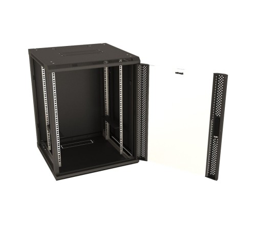 Шкаф серверный Hyperline (TWB-0666-GP-RAL9004) настенный 6U 600x600мм пер.дв.стекл 2 бок.пан. 60кг черный IP20 сталь Шкаф серверный Hyperline (TWB-0666-GP-RAL9004) настенный 6U 600x600мм пер.дв.стекл 2 бок.пан. 60кг черный IP20 сталь