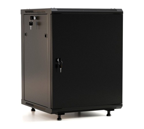 Шкаф коммутационный Hyperline (TWB-FC-2266-SR-RAL9004) настенный 22U 600x600мм пер.дв.стал.лист 60кг черный