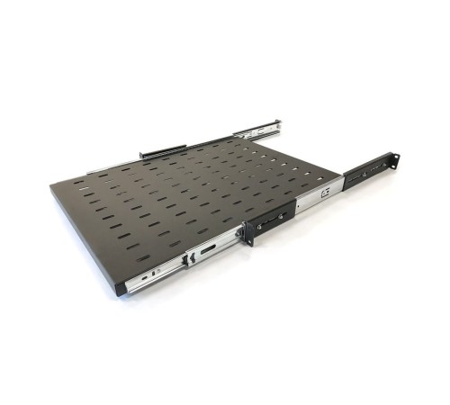 Hyperline TSS3-800-RAL9004 Полка выдвижная c 19''креплением, глубина 800 мм, нагрузка до 20 кг, для шкафов TTB глубиной 1000-1200мм, цвет черный (RAL 9004) Hyperline TSS3-800-RAL9004