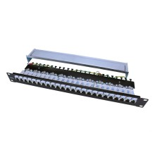 Патч-панель Hyperline PP3-19-24-8P8C-C6-SH-110D 19" 1U 24xRJ45 кат.6 FTP