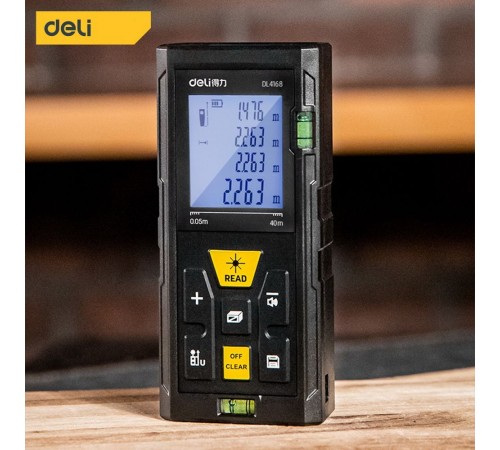 Измерительный и разметочный инструмент Deli Лазерный дальномер Deli DL4168 Диапазон измерения 0,05;40м, точность измерения ±3мм
