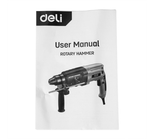 Перфоратор Deli DL-DC26-E1 (800Вт, 3Дж, 5500уд/мин, 1150об/мин, кейс, в комплекте 3 бура,пика, долото)