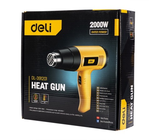 Фен технический Deli DL391201 (2000Вт, рабочая температура 400/600 град.)