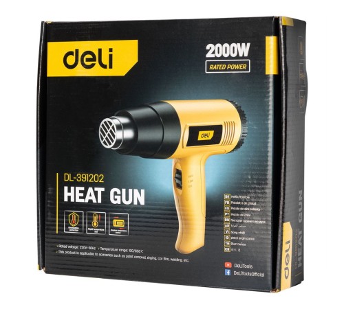 Фен технический Deli DL391202 (2000Вт, рабочая температура 100...650 град.)