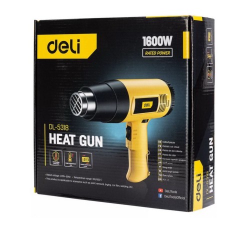 Фен технический Deli DL5318 (1600Вт, рабочая температура 100...590 град.)