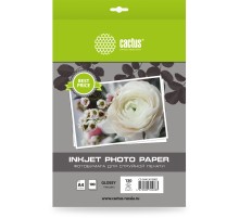Фотобумага Cactus CS-GA4130100ED, A4, для струйной печати, 100л, 130г/м2, белый, покрытие глянцевое
