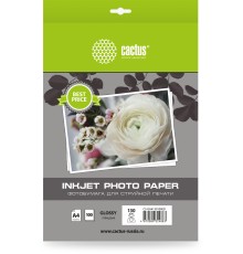 Фотобумага Cactus CS-GA4130100ED, A4, для струйной печати, 100л, 130г/м2, белый, покрытие глянцевое