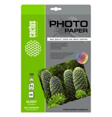 Фотобумага Cactus CS-GSA413050 A4/130г/м2/50л. глянцевое самоклей. для струйной печати