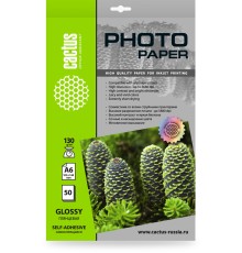 Фотобумага Cactus CS-GSA613050 A6/130г/м2/50л. глянцевое самоклей. для струйной печати
