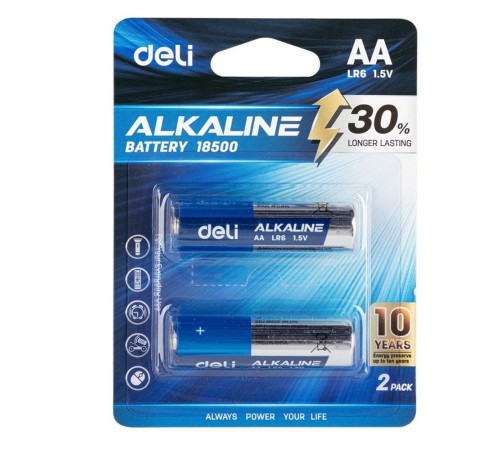 Элемент питания Deli AA LR6 2 (E18500)