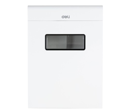 Шредер Deli E9903-EU белый/черный (секр.P-4)/фрагменты/12лист./23лтр./скрепки/скобы/пл.карты/CD