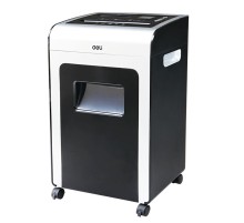 Шредер Deli E9917-EU черный/белый с автоподачей (секр.P-4)/фрагменты/16лист./31лтр./скрепки/скобы/пл.карты/CD