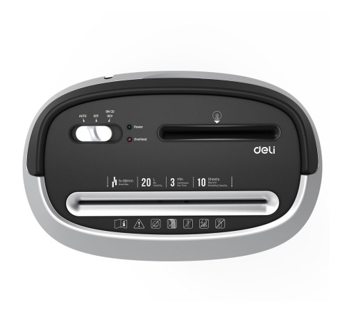 Уничтожитель бумаг Deli E9948, P-4, 5х38, 10 лист. одновременно, 20л