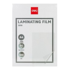 Пленка для ламинирования Deli 80мкм A4 (100шт) глянцевая 216x303мм E3816