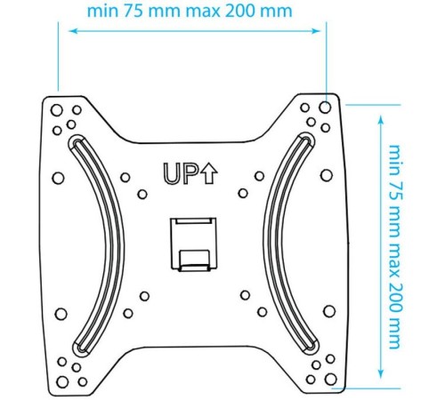 Кронштейн для телевизора Kromax OPTIMA-200 черный 15"-42" макс.25кг настенный фиксированный Кронштейн для телевизора Kromax OPTIMA-200 черный 15"-42" макс.25кг настенный фиксированный