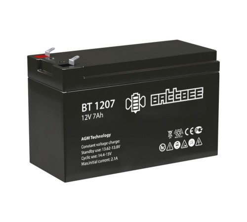 Аккумуляторная батарея Delta BT 1207 напряжение  12/7В, емкость 151х65х100Ач (167х175х126mm)