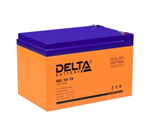 Delta GEL 12-15 (12V/15Ач) свинцово- кислотный аккумулятор