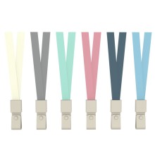 Шнур для пропуска Deli 8352blue 45х1см нейлон синий (упак.:12шт) пластиковый пакет