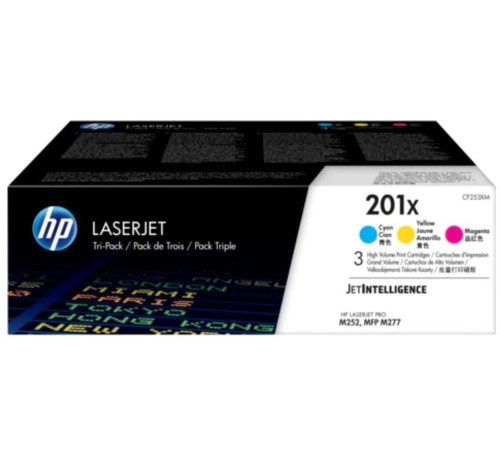 Картридж лазерный HP 201X CF253XM голубой/пурпурный/желтый набор (2300стр.) для HP LJ M252/M277