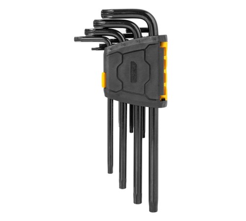 Ключи Deli Набор шестигранных ключей «TORX" удлиненных Deli DL234209H 9 шт размеры T10,T15,T20,T25,T27,T30,T40,T45,T50, пластиковый держатель Ключи Deli Набор шестигранных ключей «TORX" удлиненных Deli DL234209H 9 шт размеры T10,T15,T20,T25,T27,T30,T40,T45,T50, пластиковый держатель