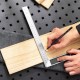 Измерительный и разметочный инструмент Deli Угловая линейка стальная Deli DL302300 300мм, нержавеющая сталь + алюминиевое основание