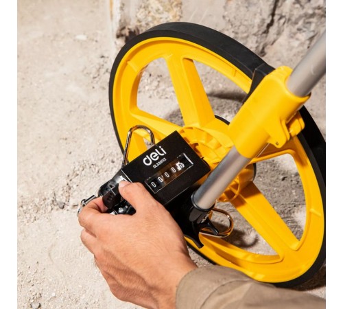 Измерительный и разметочный инструмент Deli Измерительное колесо с механическим счетчиком (курвиметр) Deli DL330112 диаметр 300мм, точность ±0,5%, значение деления 0,1 мм, складная конструкция