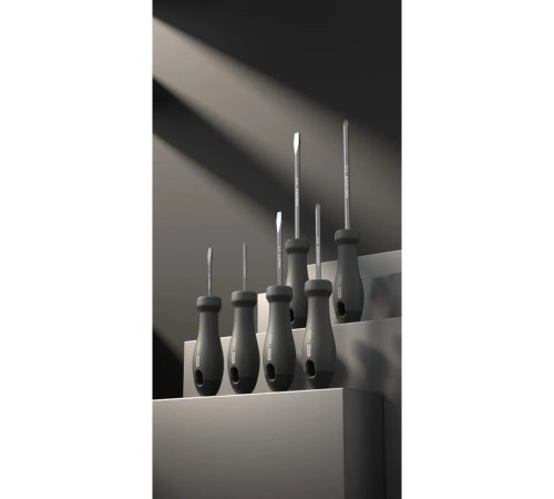 Набор отверток "Home Series Black" Deli HT1006 6шт  SL3x75+SL5x100+SL6x150+PH0x75+PH1x100+PH2x150, эксклюзивный дизайн, рукоятка из высококачественного софттач пластика