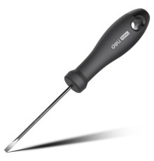 Шлицевая отвёртка "Home Series Black" Deli HT1103 3x75мм  Эксклюзивный дизайн, рукоятка из высококачественного софттач пластика