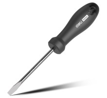 Шлицевая отвёртка "Home Series Black" Deli HT1106 6x150мм  Эксклюзивный дизайн. Рукоятка из высококачественного софттач пластика