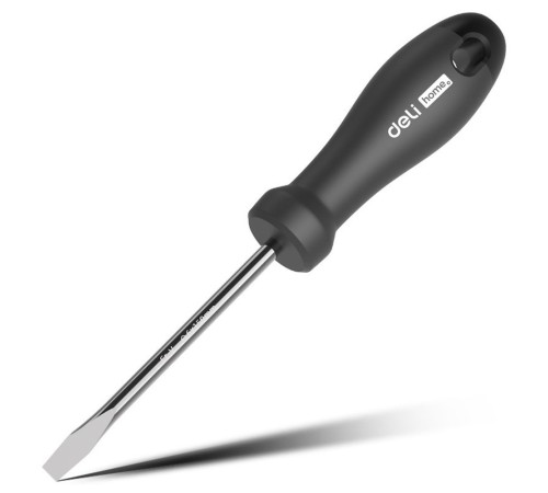 Шлицевая отвёртка "Home Series Black" Deli HT1106 6x150мм  Эксклюзивный дизайн. Рукоятка из высококачественного софттач пластика