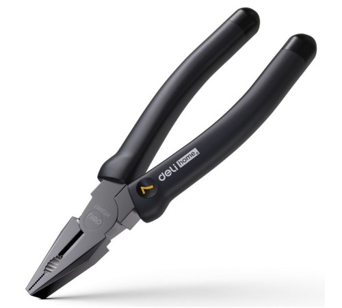 Комбинированные плоскогубцы "Home Series Black" Deli HT2007  180мм, эксклюзивный дизайн, рукоятка из высококачественного софттач пластика