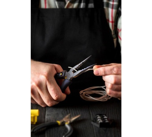Удлиненные плоскогубцы "Home Series Black" Deli HT2106  160мм, эксклюзивный дизайн, рукоятка из высококачественного софттач пластика
