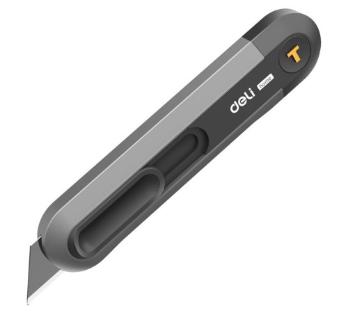 Нож Deli Технический нож "Home Series Black" Deli HT4008  Т-образное лезвие с механизмом автоматического возврата, эксклюзивный дизайн, корпус из высококачественного софттач пластика