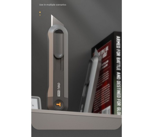 Нож Deli Технический нож "Home Series Black" Deli HT4008  Т-образное лезвие с механизмом автоматического возврата, эксклюзивный дизайн, корпус из высококачественного софттач пластика