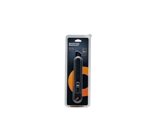 Нож Deli Технический нож "Home Series Black" Deli HT4018 ширина лезвия 18мм, эксклюзивный дизайн, корпус из высококачественного софттач пластика Нож Deli Технический нож "Home Series Black" Deli HT4018 ширина лезвия 18мм, эксклюзивный дизайн, корпус из высококачественного софттач пластика
