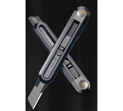 Нож Deli Технический нож "Home Series Black" Deli HT4018 ширина лезвия 18мм, эксклюзивный дизайн, корпус из высококачественного софттач пластика Нож Deli Технический нож "Home Series Black" Deli HT4018 ширина лезвия 18мм, эксклюзивный дизайн, корпус из высококачественного софттач пластика