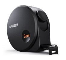 Измерительный и разметочный инструмент Рулетка Deli Home Series BlackHT8316 3м х 16мм, эксклюзивный дизайн, корпус - высококачественный софттач пластик