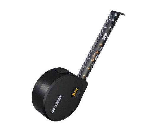 Измерительный и разметочный инструмент Deli Рулетка Home Series Black HT8519 5м х 19мм, эксклюзивный дизайн, корпус - высококачественный софттач пластик Измерительный и разметочный инструмент Deli Рулетка Home Series Black HT8519 5м х 19мм, эксклюзивный дизайн, корпус - высококачественный софттач пластик