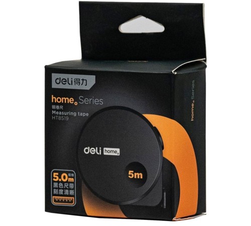 Измерительный и разметочный инструмент Deli Рулетка Home Series Black HT8519 5м х 19мм, эксклюзивный дизайн, корпус - высококачественный софттач пластик Измерительный и разметочный инструмент Deli Рулетка Home Series Black HT8519 5м х 19мм, эксклюзивный дизайн, корпус - высококачественный софттач пластик