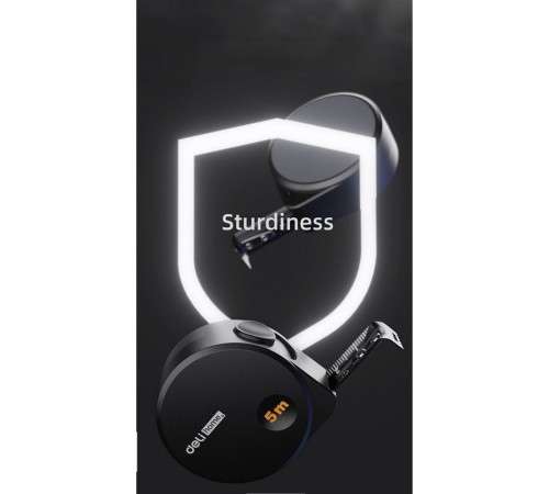 Измерительный и разметочный инструмент Deli Рулетка Home Series Black HT8519 5м х 19мм, эксклюзивный дизайн, корпус - высококачественный софттач пластик Измерительный и разметочный инструмент Deli Рулетка Home Series Black HT8519 5м х 19мм, эксклюзивный дизайн, корпус - высококачественный софттач пластик