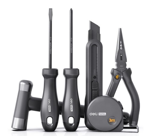 Набор ручного инструмента "Home Series Black" Deli HT0006  6 предметов