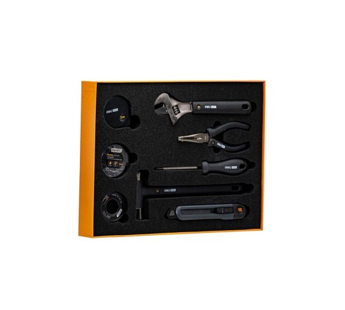 Набор ручного инструмента "Home Series Black" Deli HT0008  8 предметов