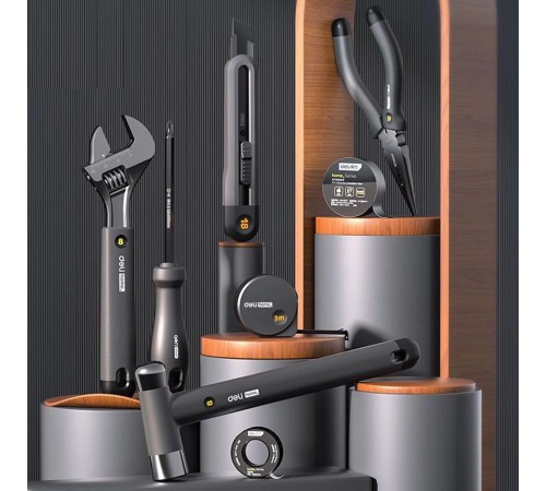 Набор ручного инструмента "Home Series Black" Deli HT0008  8 предметов